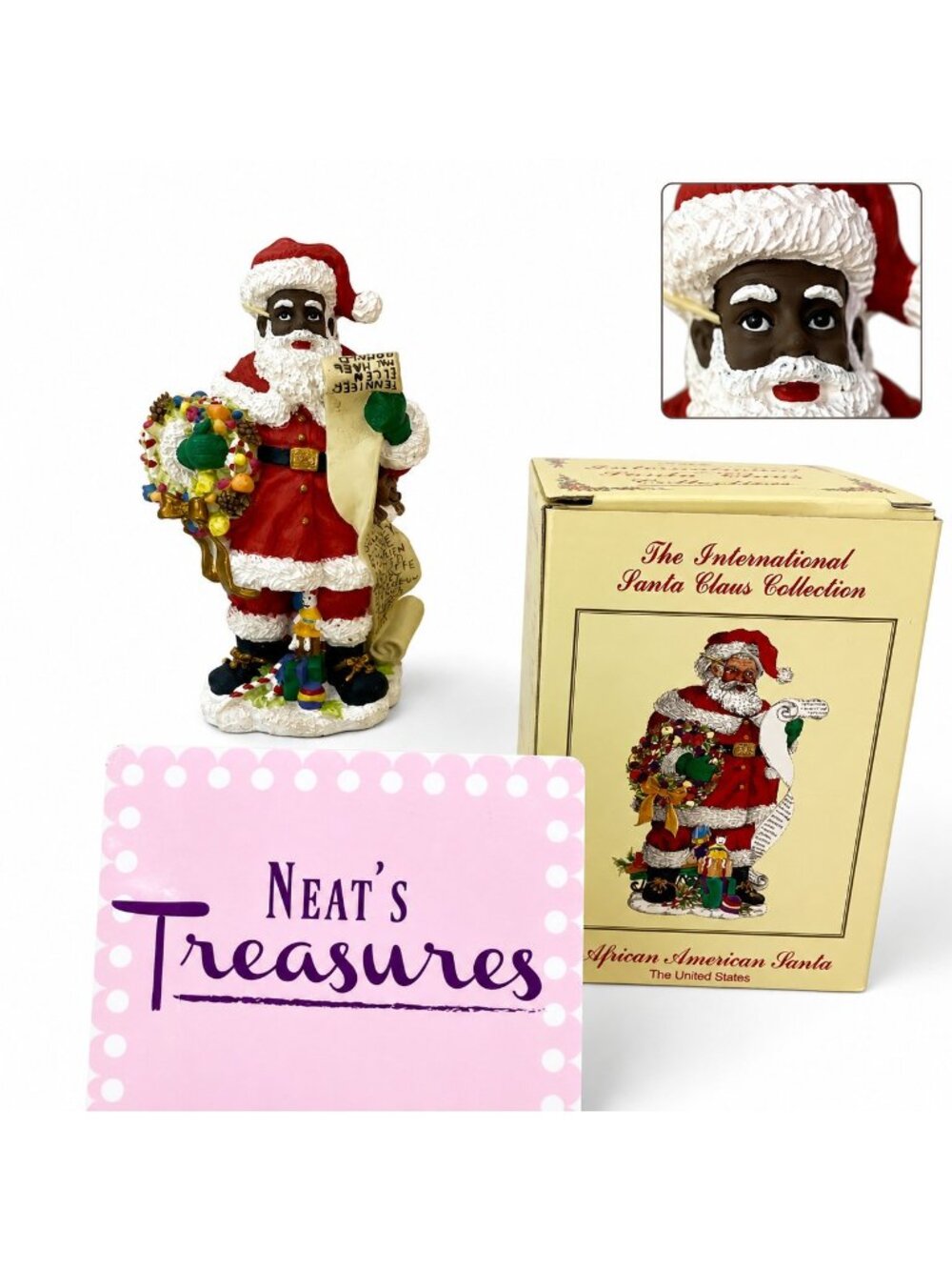 The International Santa Claus Collection 1997 Handcrafted African American Santa